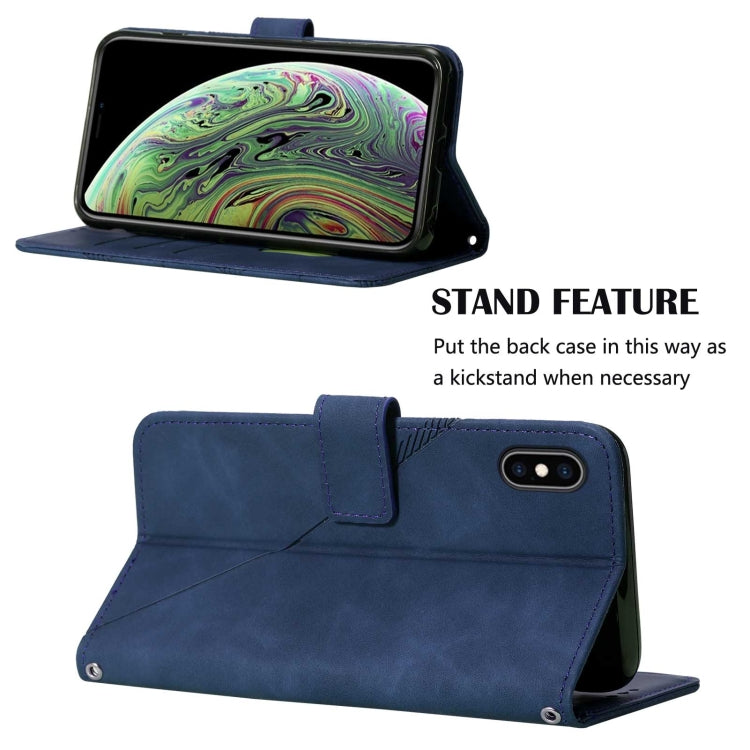For iPhone XS Max Crossbody 3D Embossed Flip Leather Phone Case