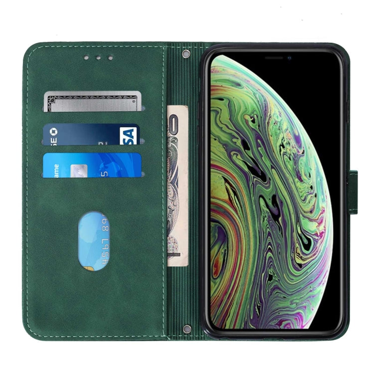 For iPhone XS Max Crossbody 3D Embossed Flip Leather Phone Case