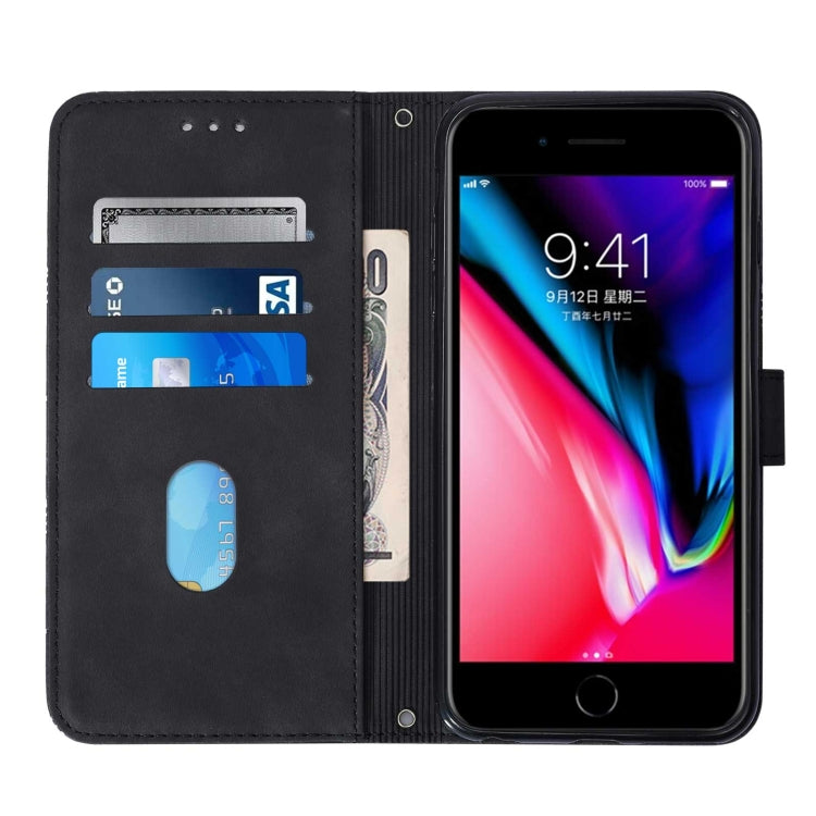 Crossbody 3D Embossed Flip Leather Phone Case For iPhone 8 Plus / 7 Plus