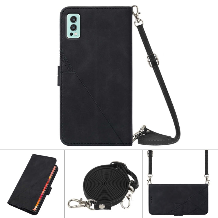 For OnePlus Nord 2 5G Crossbody 3D Embossed Flip Leather Phone Case