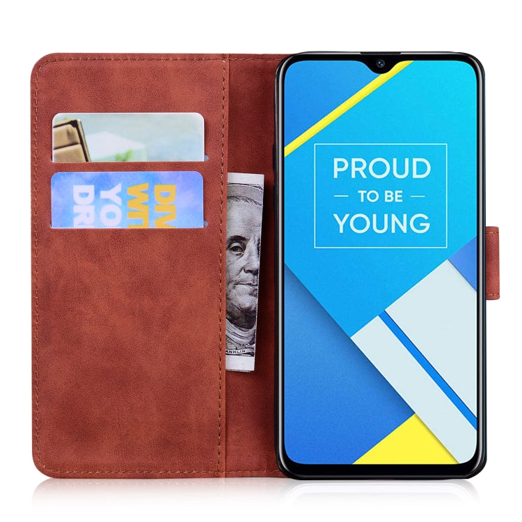 For OPPO A1K/Realme C2 Skin Feel Pure Color Flip Leather Phone Case