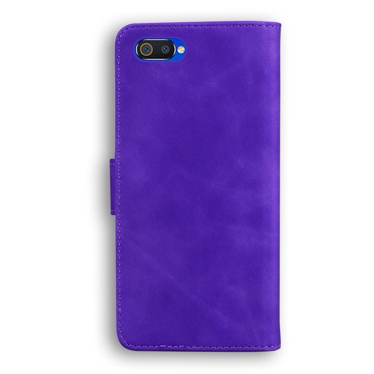 For OPPO A1K/Realme C2 Skin Feel Pure Color Flip Leather Phone Case