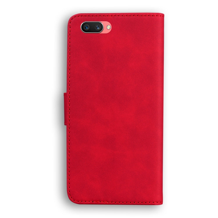 For OPPO A3S/Realme C1/A12E Skin Feel Pure Color Flip Leather Phone Case