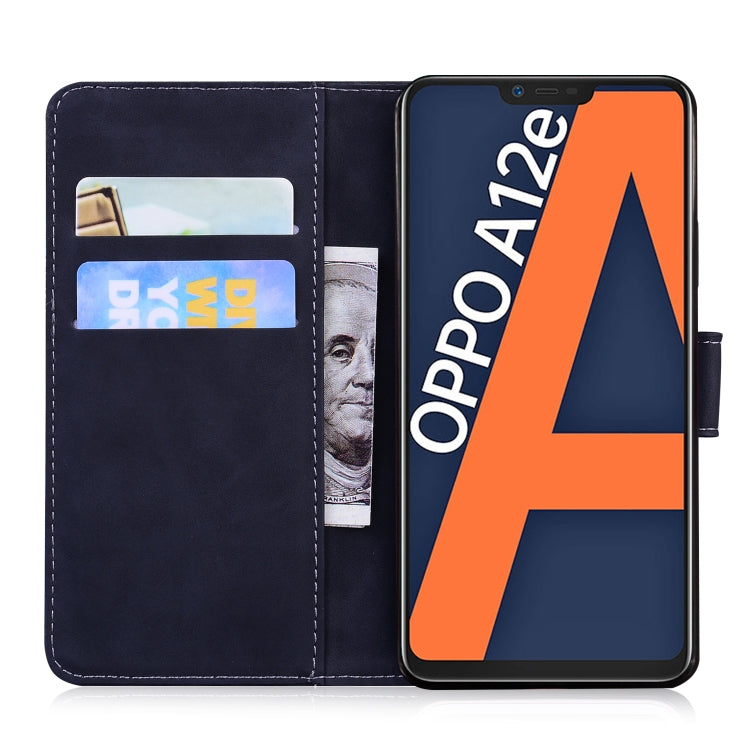 For OPPO A3S/Realme C1/A12E Skin Feel Pure Color Flip Leather Phone Case