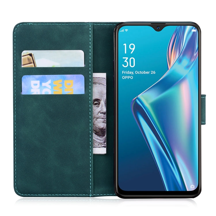 For OPPO A5S/AX5S/A12/A11K Skin Feel Pure Color Flip Leather Phone Case