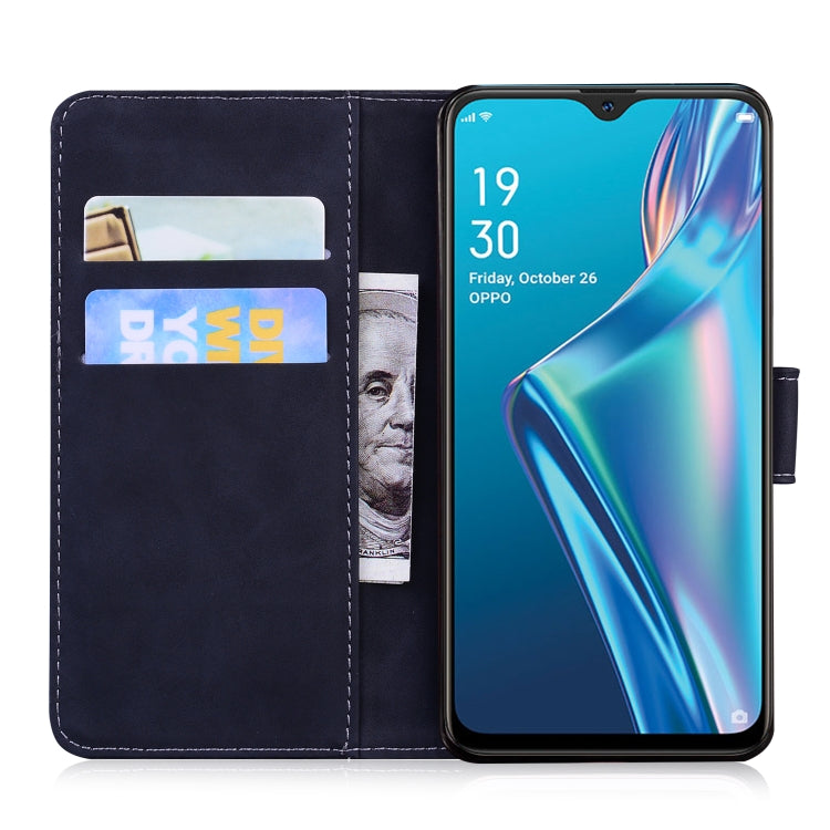 For OPPO A5S/AX5S/A12/A11K Skin Feel Pure Color Flip Leather Phone Case