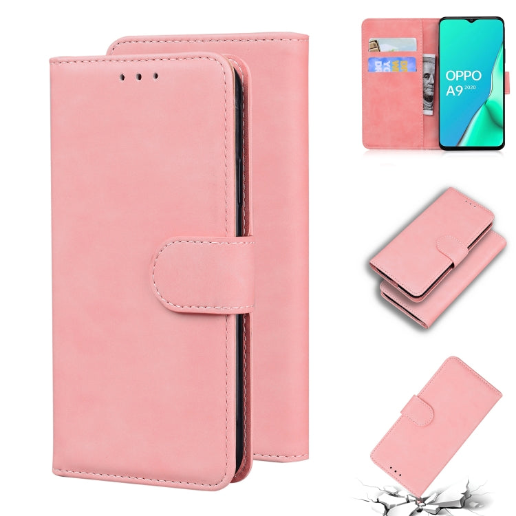 For OPPO A9 2020/A5 2020/A11X Skin Feel Pure Color Flip Leather Phone Case