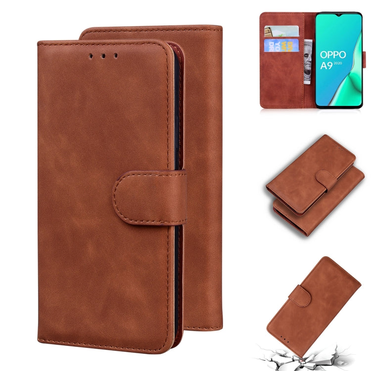 For OPPO A9 2020/A5 2020/A11X Skin Feel Pure Color Flip Leather Phone Case
