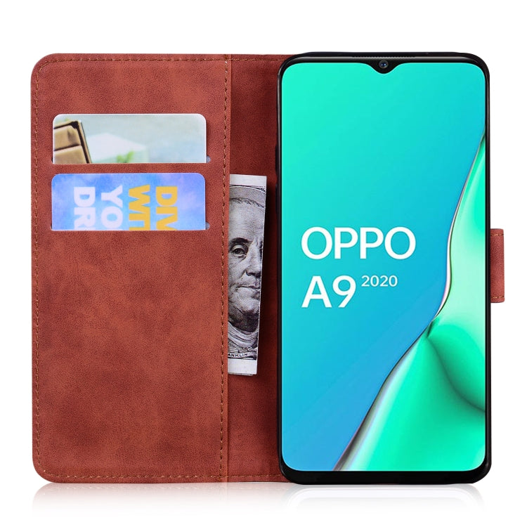 For OPPO A9 2020/A5 2020/A11X Skin Feel Pure Color Flip Leather Phone Case