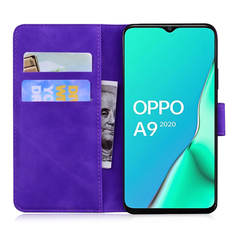 For OPPO A9 2020/A5 2020/A11X Skin Feel Pure Color Flip Leather Phone Case