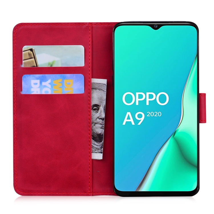 For OPPO A9 2020/A5 2020/A11X Skin Feel Pure Color Flip Leather Phone Case