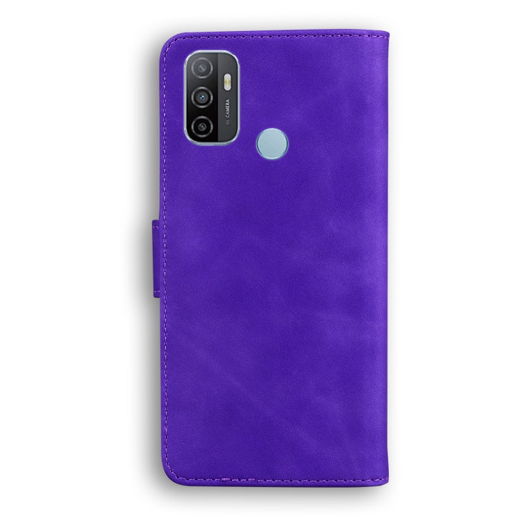 For OPPO A53/A33 Skin Feel Pure Color Flip Leather Phone Case