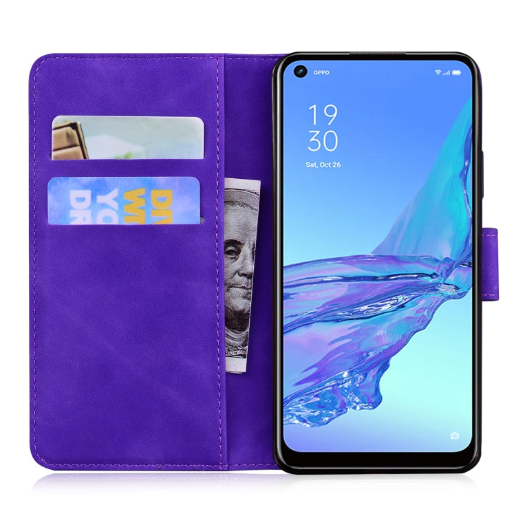 For OPPO A53/A33 Skin Feel Pure Color Flip Leather Phone Case