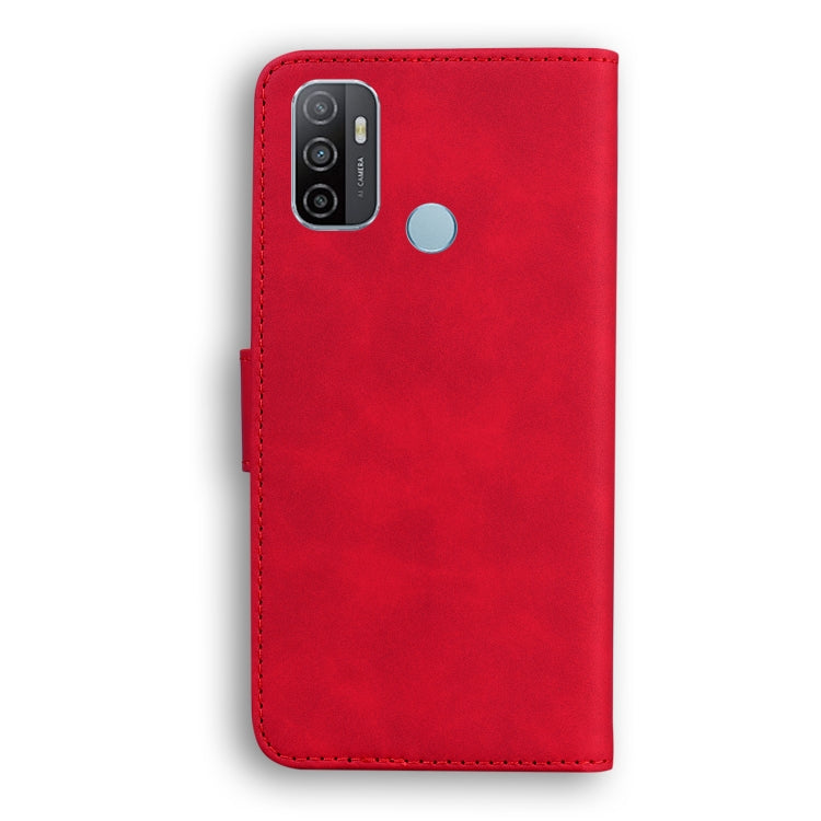 For OPPO A53/A33 Skin Feel Pure Color Flip Leather Phone Case