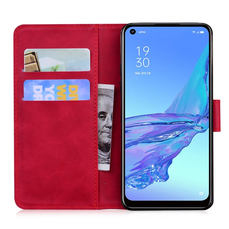 For OPPO A53/A33 Skin Feel Pure Color Flip Leather Phone Case