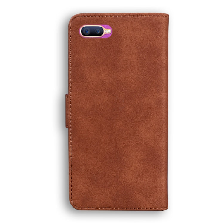 For OPPO F9/F9 Pro/Realme U1 Skin Feel Pure Color Flip Leather Phone Case