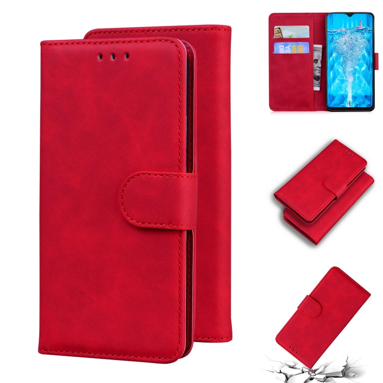 For OPPO F9/F9 Pro/Realme U1 Skin Feel Pure Color Flip Leather Phone Case
