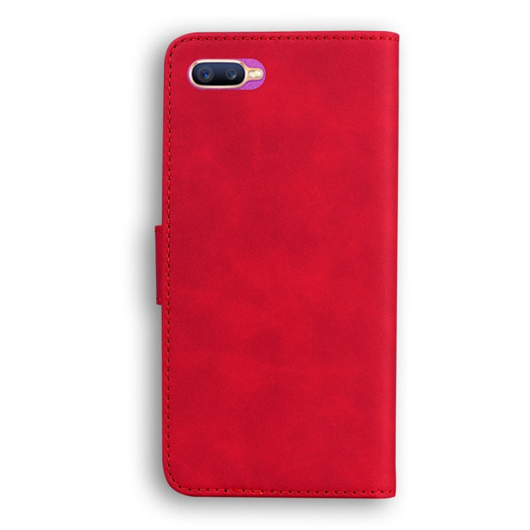 For OPPO F9/F9 Pro/Realme U1 Skin Feel Pure Color Flip Leather Phone Case