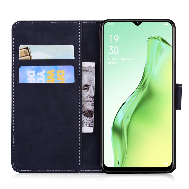 For OPPO A8/A31 2020 Skin Feel Pure Color Flip Leather Phone Case