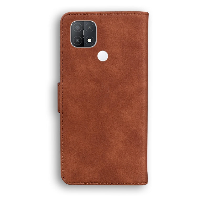 For OPPO A15/A15S Skin Feel Pure Color Flip Leather Phone Case