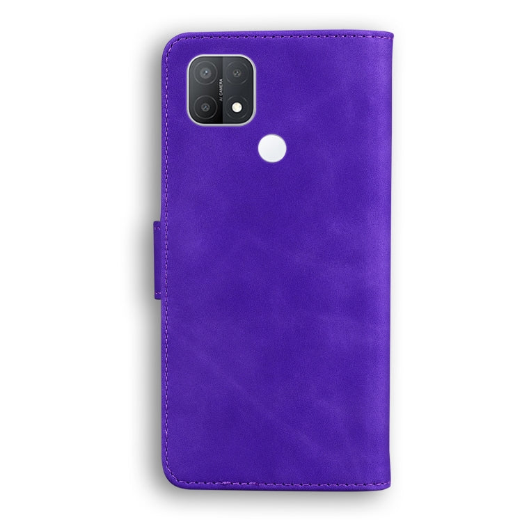 For OPPO A15/A15S Skin Feel Pure Color Flip Leather Phone Case