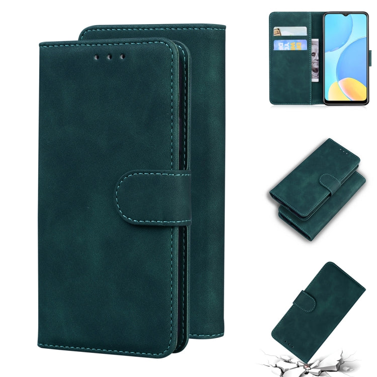 For OPPO A15/A15S Skin Feel Pure Color Flip Leather Phone Case
