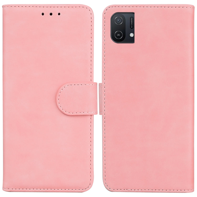 For OPPO A16K Skin Feel Pure Color Flip Leather Phone Case