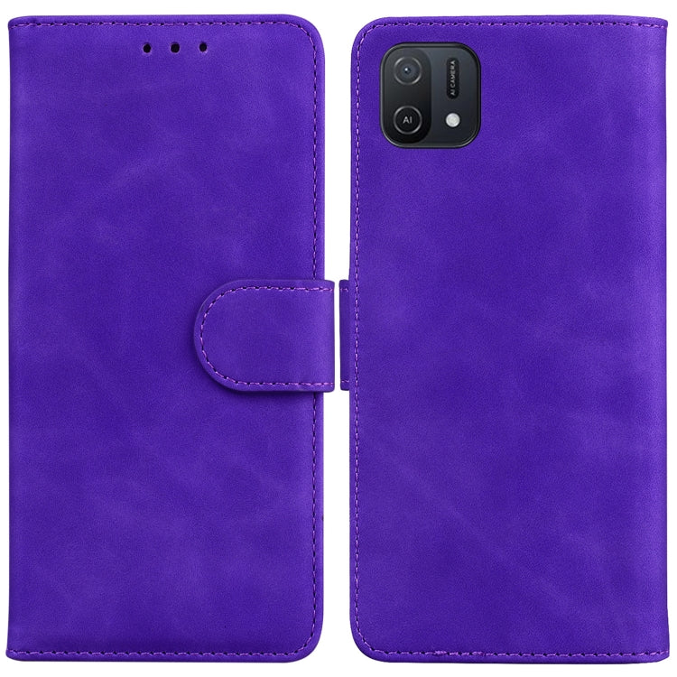 For OPPO A16K Skin Feel Pure Color Flip Leather Phone Case