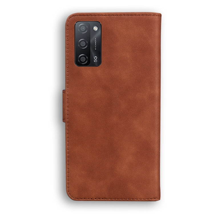 For OPPO A55 5G/A54 4G/Realme V11 5G Skin Feel Pure Color Flip Leather Phone Case