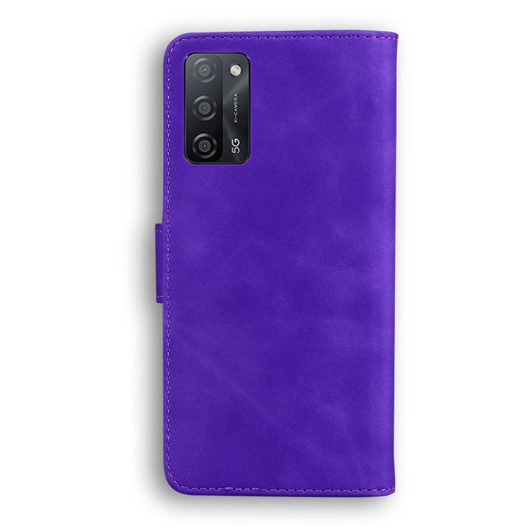 For OPPO A55 5G/A54 4G/Realme V11 5G Skin Feel Pure Color Flip Leather Phone Case