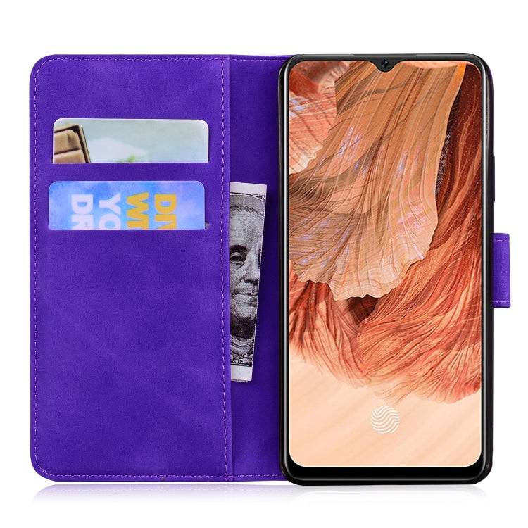 For OPPO A73/F17 Skin Feel Pure Color Flip Leather Phone Case