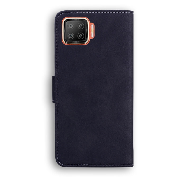For OPPO A73/F17 Skin Feel Pure Color Flip Leather Phone Case