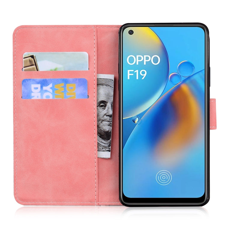 For OPPO A74 4G/F19 4G Skin Feel Pure Color Flip Leather Phone Case