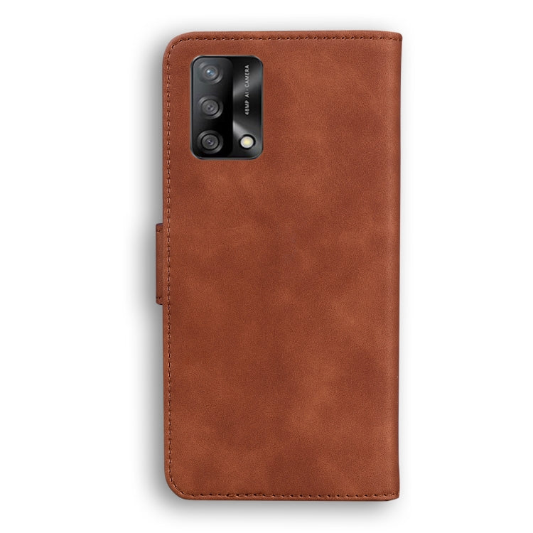 For OPPO A74 4G/F19 4G Skin Feel Pure Color Flip Leather Phone Case