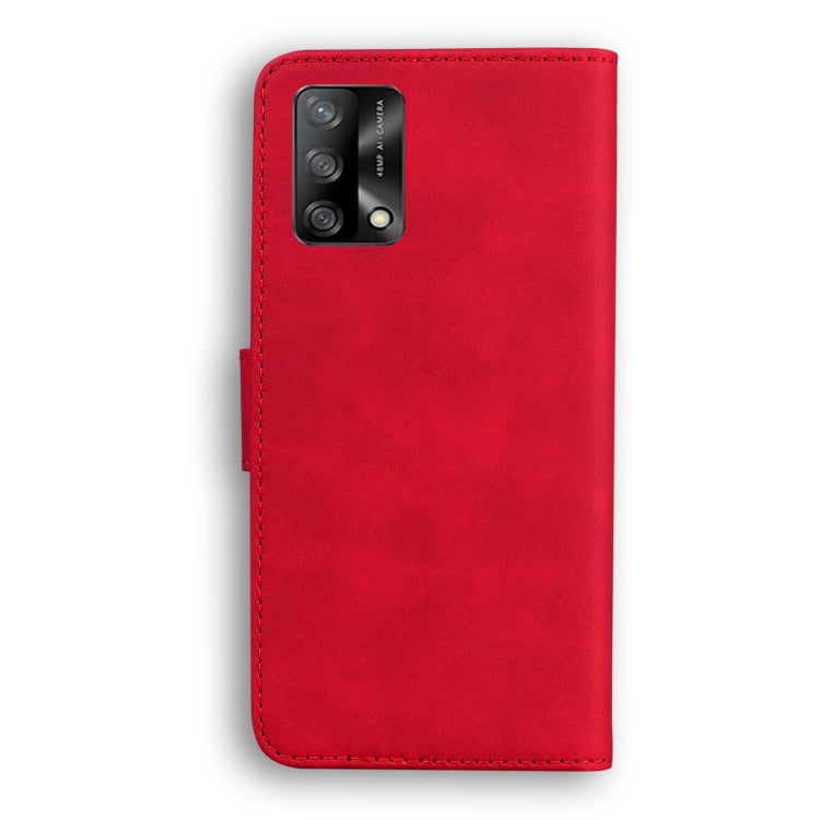 For OPPO A74 4G/F19 4G Skin Feel Pure Color Flip Leather Phone Case