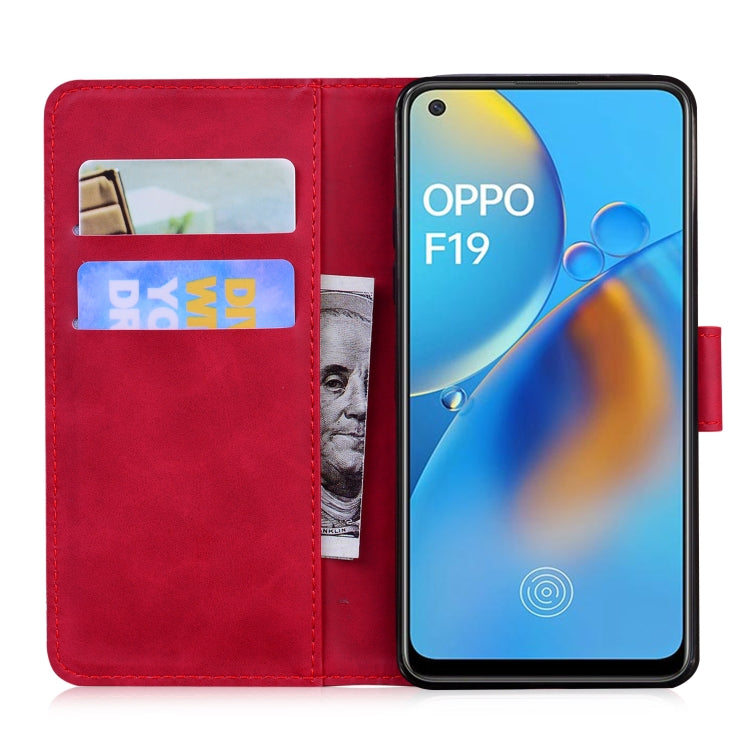 For OPPO A74 4G/F19 4G Skin Feel Pure Color Flip Leather Phone Case