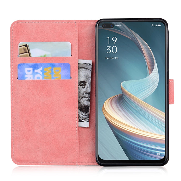 For OPPO A92S/Reno4 Z 5G Skin Feel Pure Color Flip Leather Phone Case