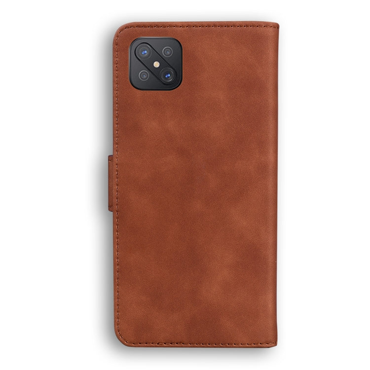 For OPPO A92S/Reno4 Z 5G Skin Feel Pure Color Flip Leather Phone Case