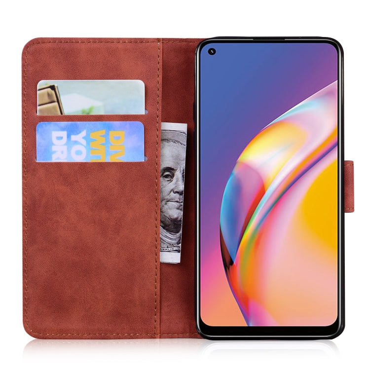 For OPPO A94 4G/F19 Pro/Reno5 F Skin Feel Pure Color Flip Leather Phone Case