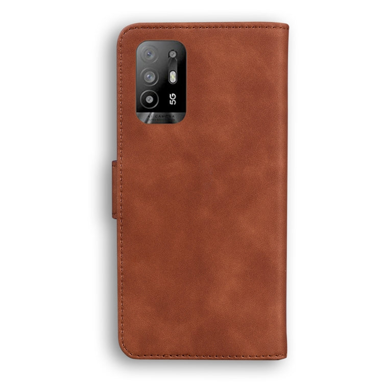 For OPPO A94 5G/F19 Pro+ 5G/Reno5 Z Skin Feel Pure Color Flip Leather Phone Case