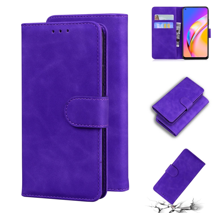 For OPPO A94 5G/F19 Pro+ 5G/Reno5 Z Skin Feel Pure Color Flip Leather Phone Case