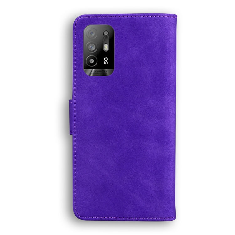 For OPPO A94 5G/F19 Pro+ 5G/Reno5 Z Skin Feel Pure Color Flip Leather Phone Case