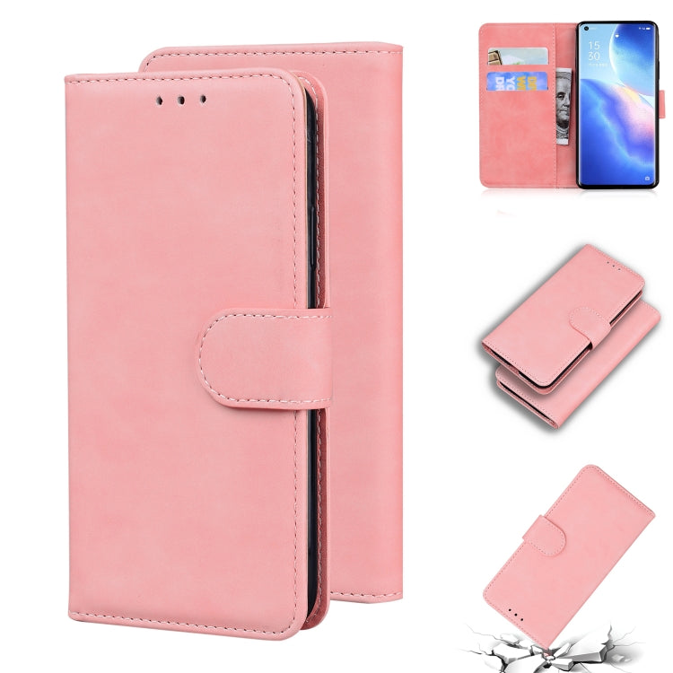 For OPPO Find X3 Neo/Reno5 Pro+ 5G Skin Feel Pure Color Flip Leather Phone Case
