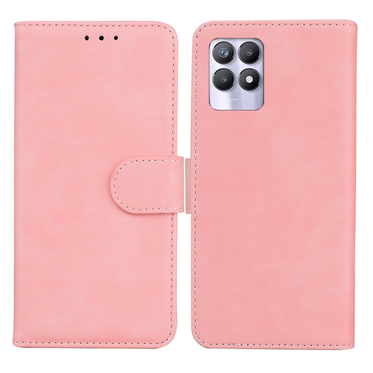 For OPPO Realme 8i Skin Feel Pure Color Flip Leather Phone Case