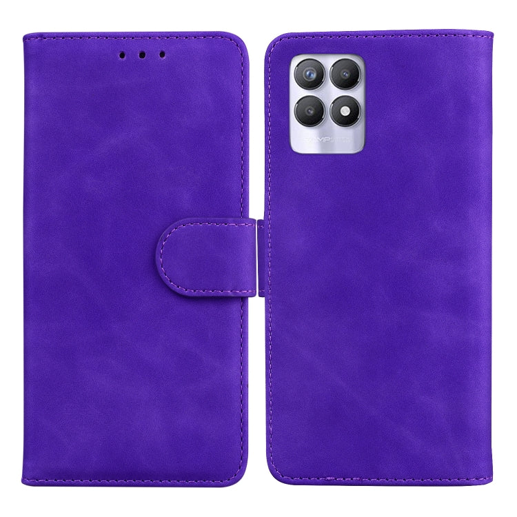 For OPPO Realme 8i Skin Feel Pure Color Flip Leather Phone Case