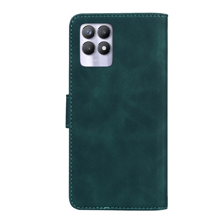 For OPPO Realme 8i Skin Feel Pure Color Flip Leather Phone Case