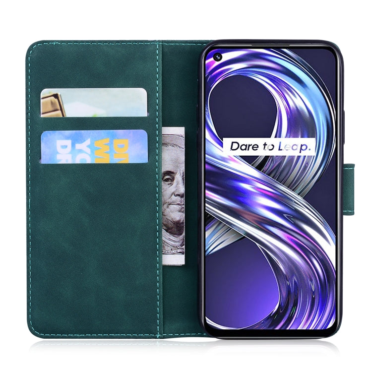 For OPPO Realme 8i Skin Feel Pure Color Flip Leather Phone Case