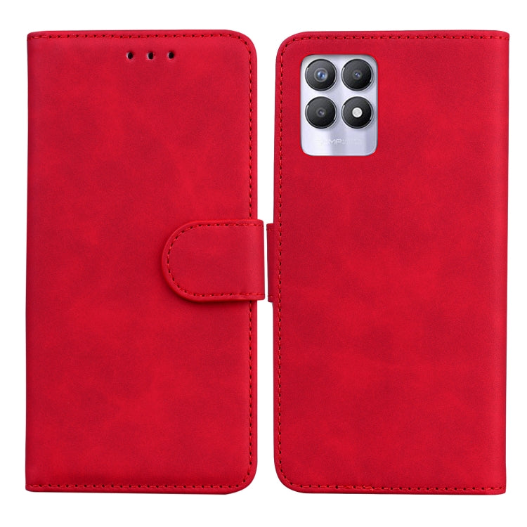 For OPPO Realme 8i Skin Feel Pure Color Flip Leather Phone Case
