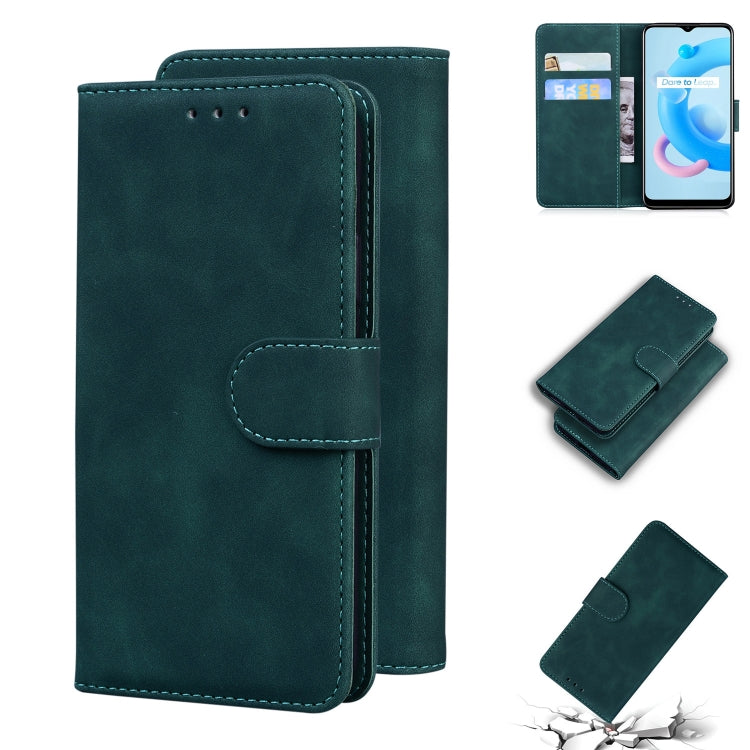 For OPPO Realme C20 Skin Feel Pure Color Flip Leather Phone Case