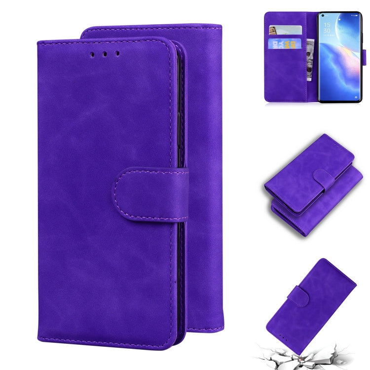 For OPPO Reno5 Pro 5G Skin Feel Pure Color Flip Leather Phone Case